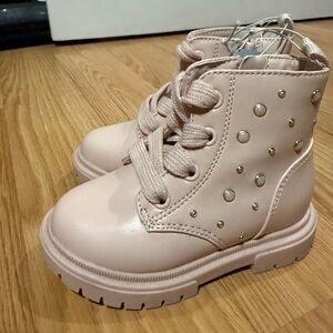 Cat And Jack Lace Up/Zip Pink Blush Amaya Combat Boot Toddler Sz 6, 7.